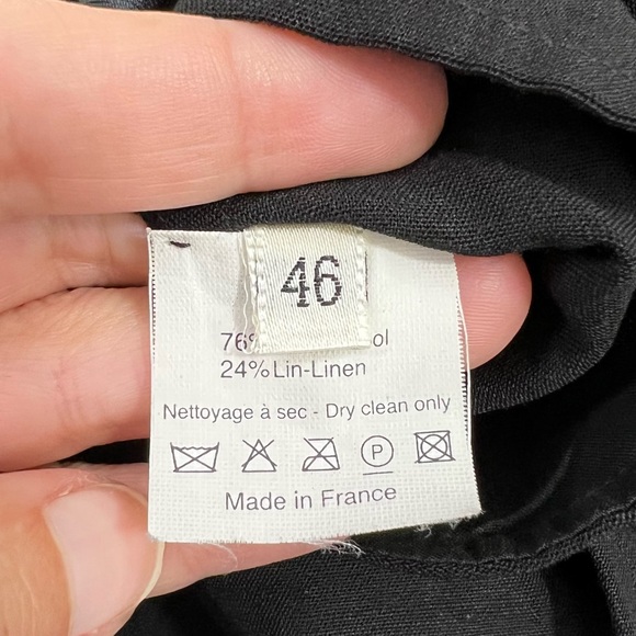 Lanvin Men’s Wool Linen Blend Tuxedo Pants in Black w/Blue Stripe Size 46 - Picture 10 of 11